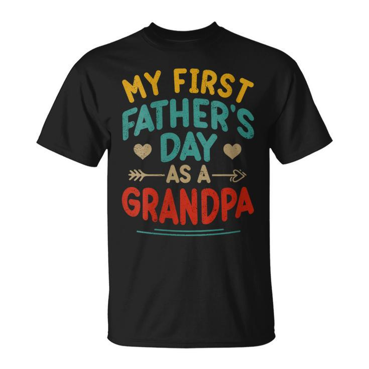 Vintage My First Father's Day As A Grandpa Father's Day T-Shirt