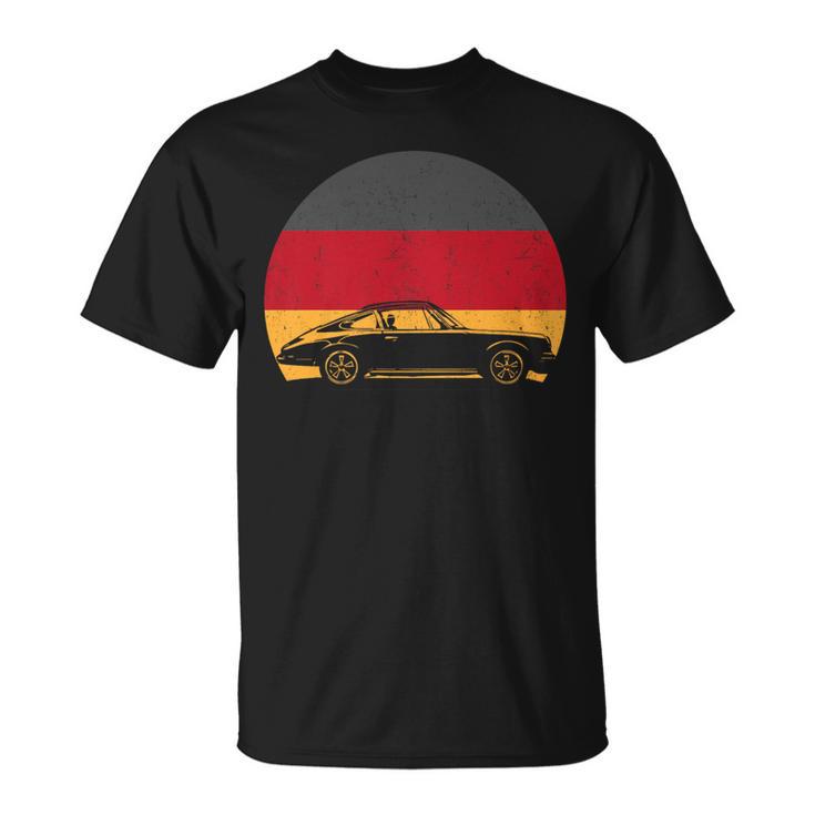 Vintage German Classic Car German Flag T-Shirt