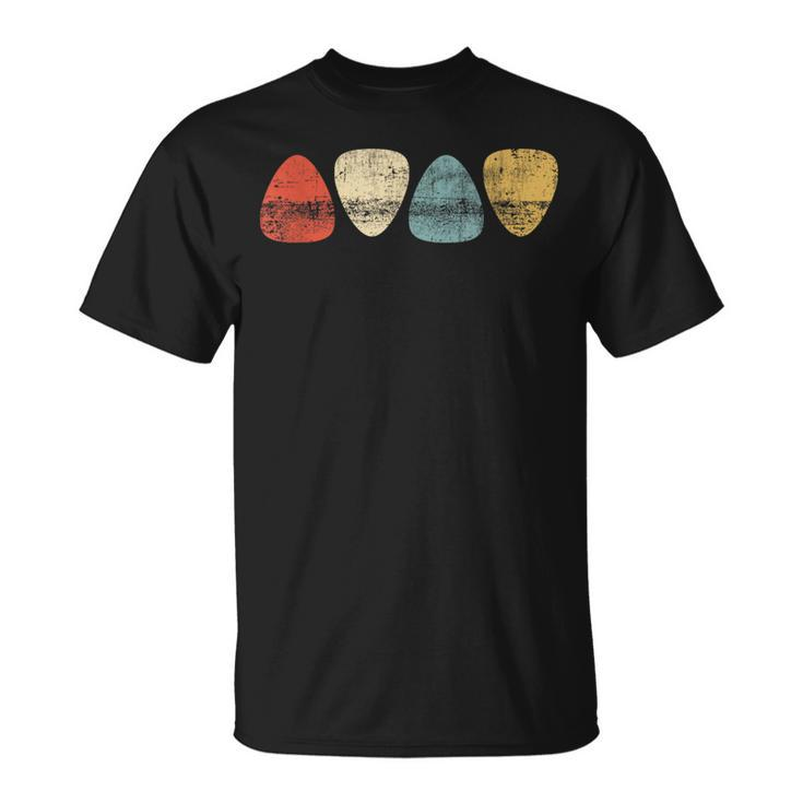 Vintage Guitar Pick Retro Guitarists Bassist T-Shirt