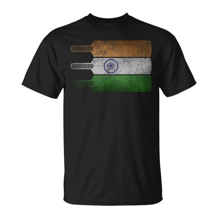 Vintage Indian Cricket Lover Print Swaraj Tiranga India Flag T-Shirt