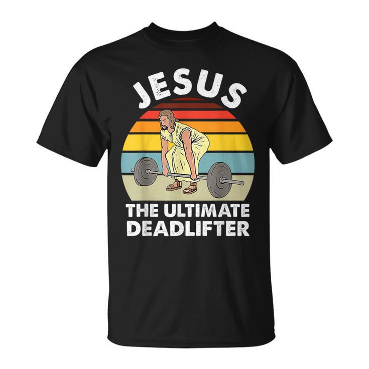 Vintage Jesus The Ultimate Deadlifter Gym Bodybuliding T-Shirt