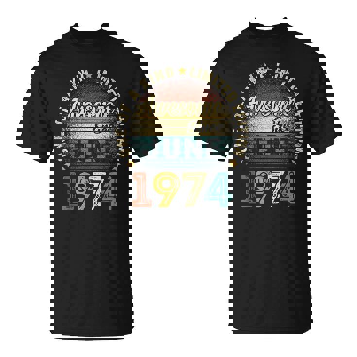 Vintage June 1974 Retro 50 Years Old 50Th Birthday Men T-Shirt