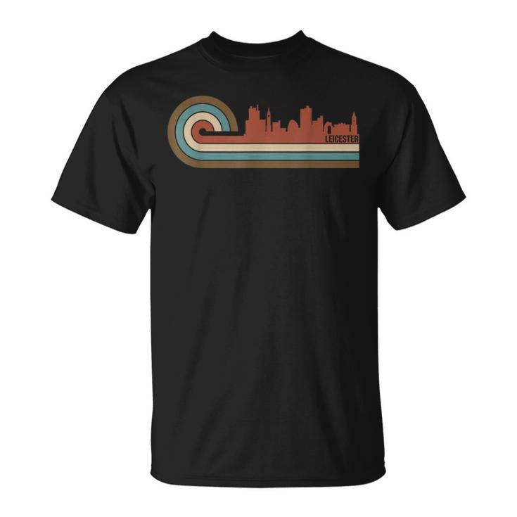 Vintage Leicester Sunset Cityscape Retro Skyline T-Shirt