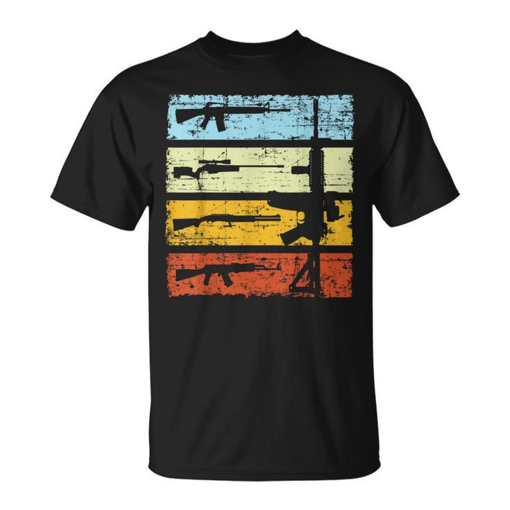 Vintage Machine Gun Pistol Retro Shooter Shooting T-Shirt