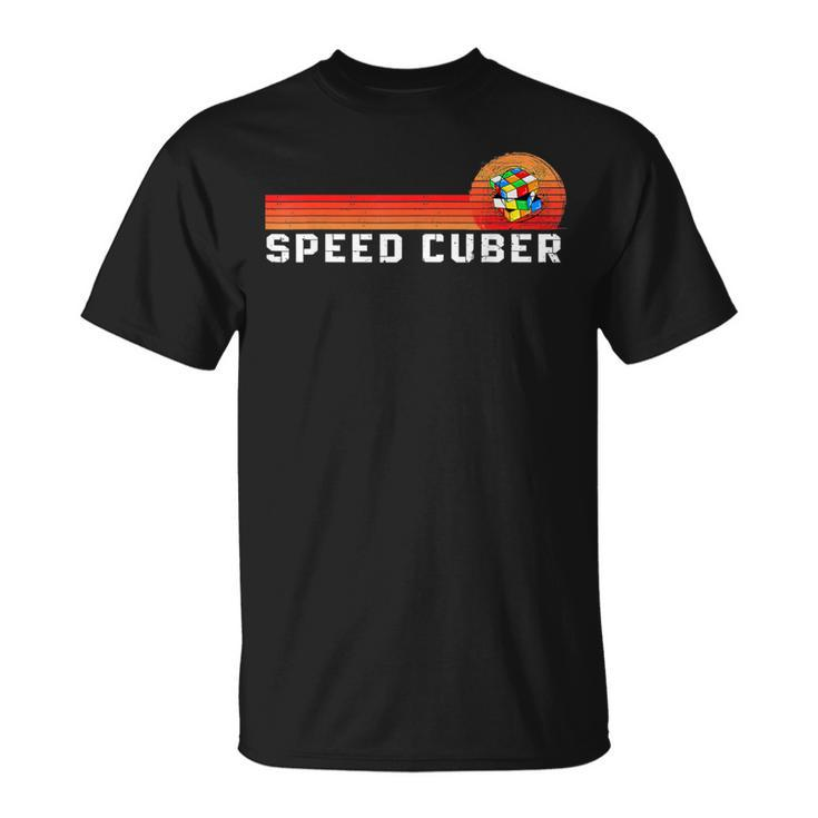 Vintage Math Cuber Heartbeat Speed Cubing Puzzle Lover Cube T-Shirt