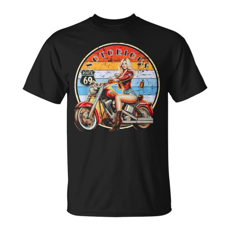 Vintage Motorbike Sexy Pin-Up Biker T-Shirt