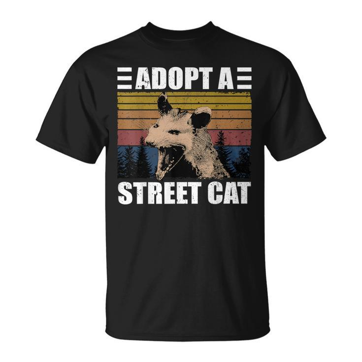 Vintage Opossum Possum Adopt A Street Cat T-Shirt