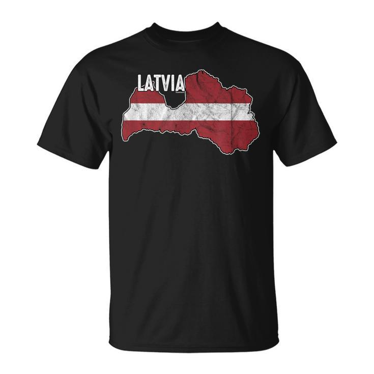 Vintage Patriotic Letts Latvians Pride Latvia Flag T-Shirt