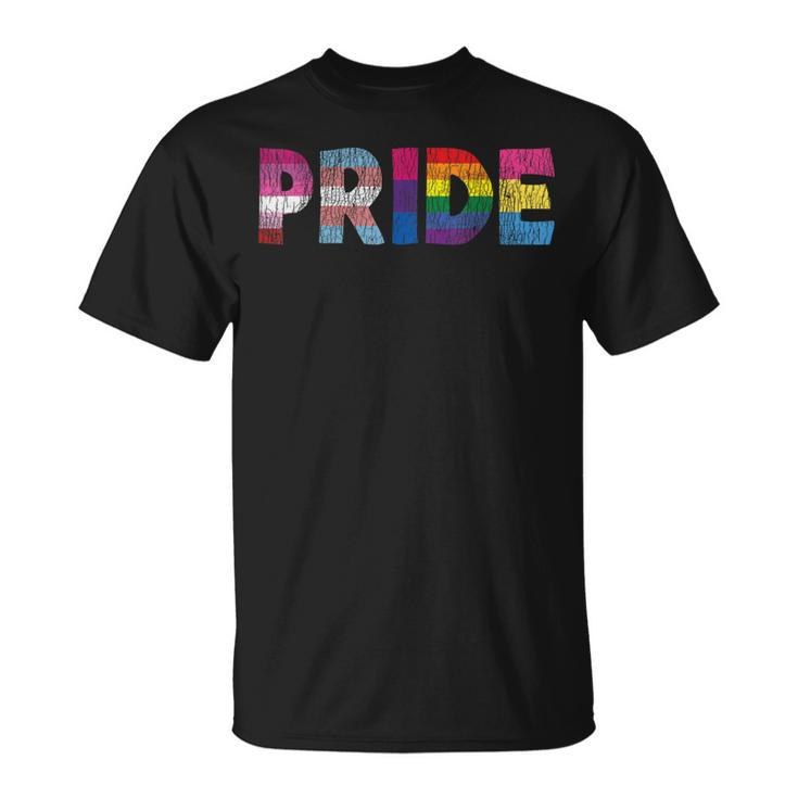 Vintage Pride Mom Dad Sister Family Matching Gay Lgbtq Flag T-Shirt