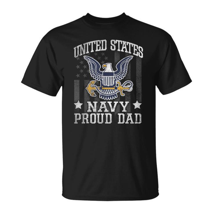 Vintage Proud Dad Us Navy T United States Navy T-Shirt