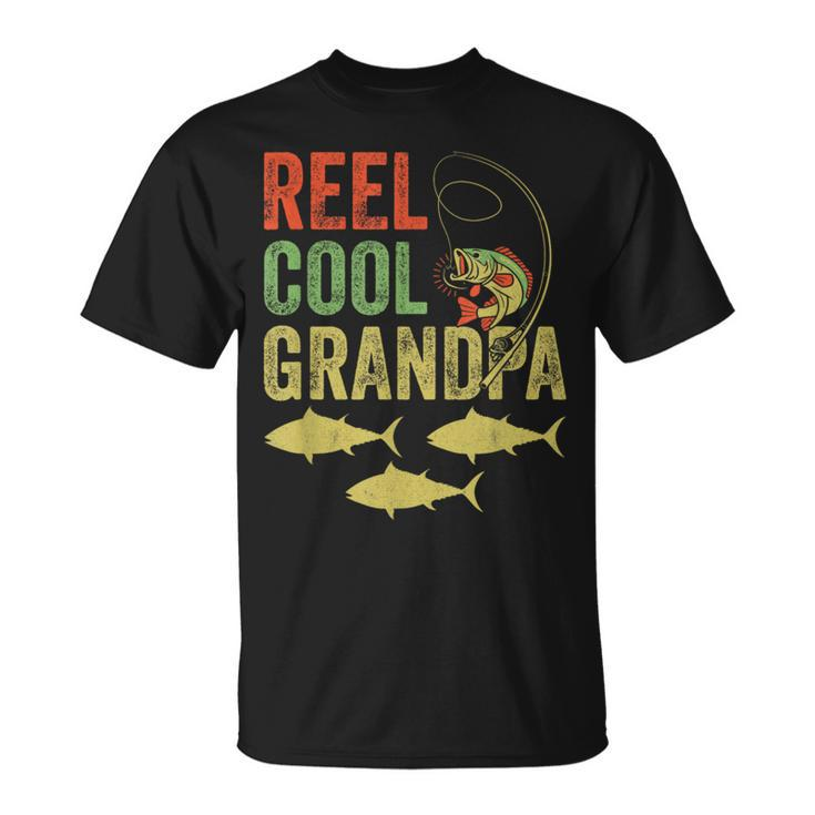 Vintage Reel Cool Grandpa Father's Day Grandfather Fishing T-Shirt