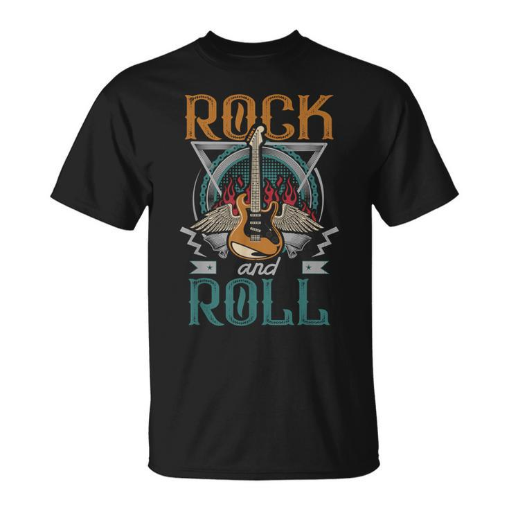 Vintage Retro 80S Rock & Roll Music Guitar Wings T-Shirt