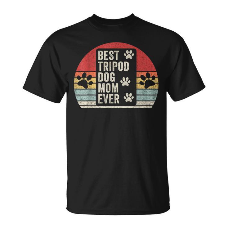 Vintage Retro Best Tripod 3 Legged Dog Mom T-Shirt