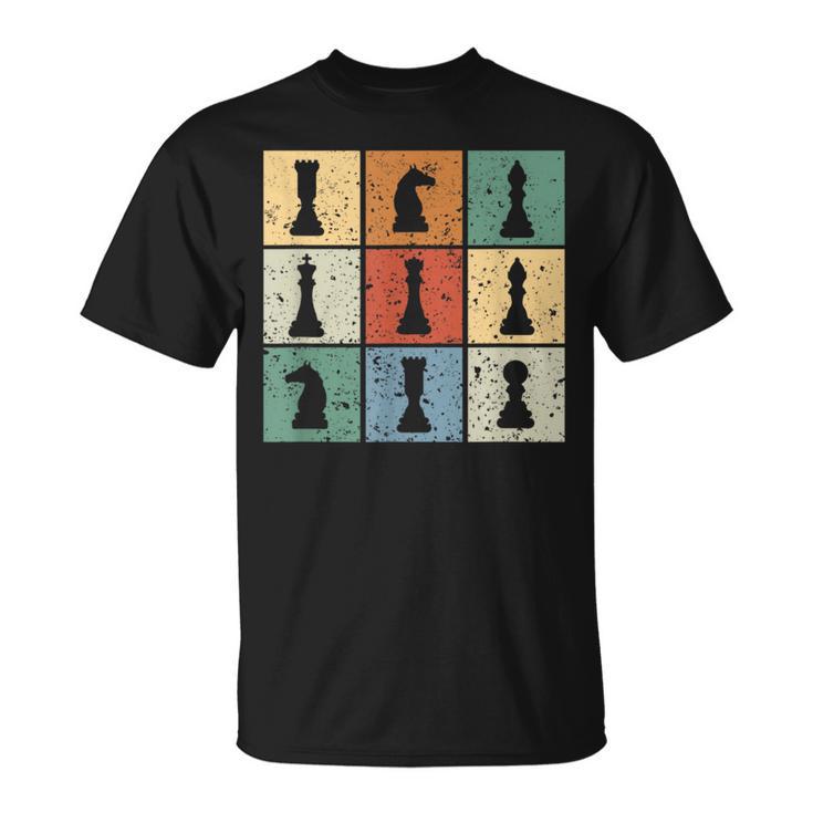 Vintage Retro Del Club De Ajedrez Para Los Amantes Camiseta unisex