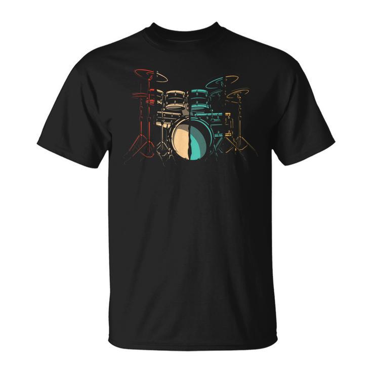 Vintage Retro Drums Drum Sticks Drumming Drummer T-Shirt