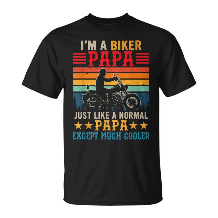 Vintage-Retro Ich Bin Ein Biker Papa Definitioniel Cooler T-Shirt