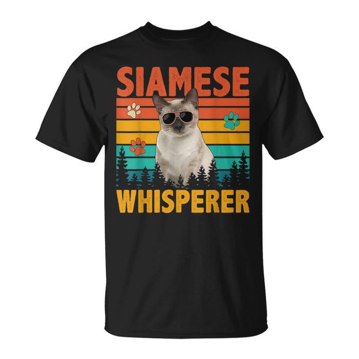 Vintage Retro Siamese Whisperer Cat Sunglasses Lover T-Shirt