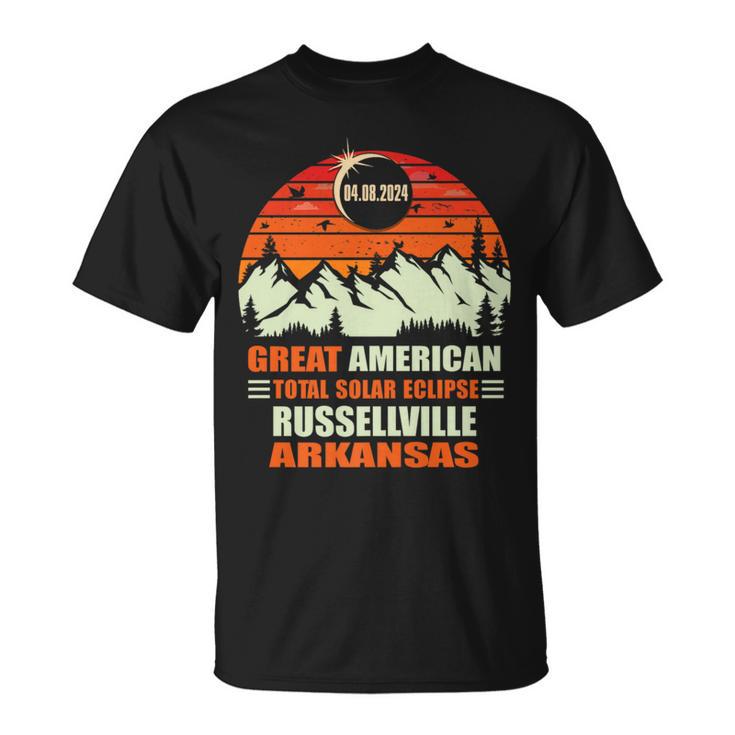 Vintage Russellville Arkansas Total Solar Eclipse 2024 T-Shirt