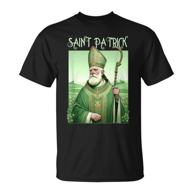 Vintage St Patrick Saint Patty Clover Catholic Prayer Faith T-Shirt