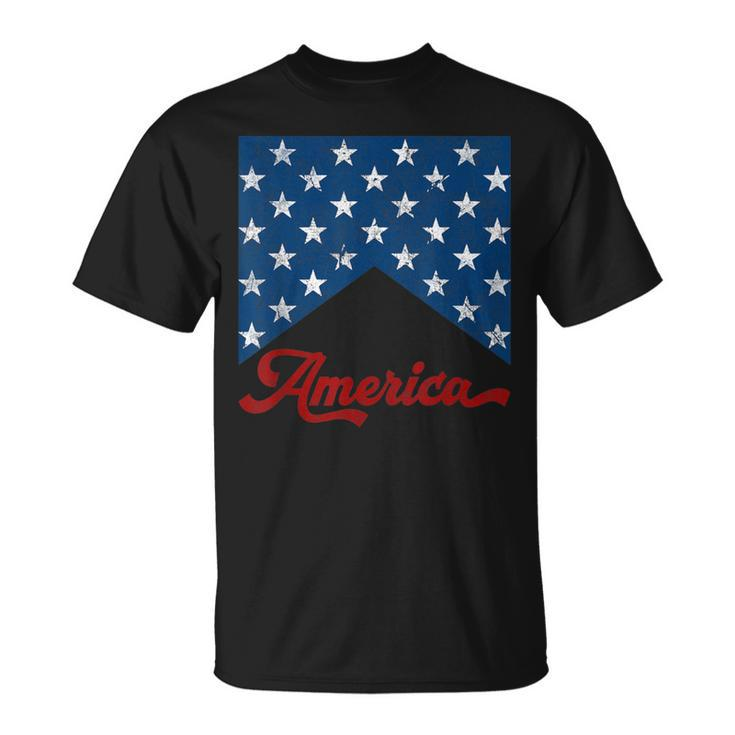 Vintage Style American Flag Independence Day 4Th Of July T-Shirt