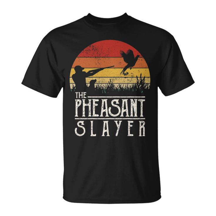 Vintage Sunset Retro Style Pheasant Hunting Pheasant Slayer T-Shirt