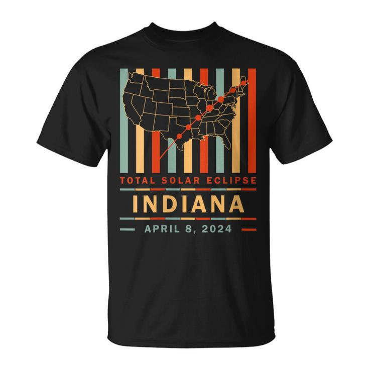 Vintage Total Solar Eclipse 2024 Indiana T-Shirt