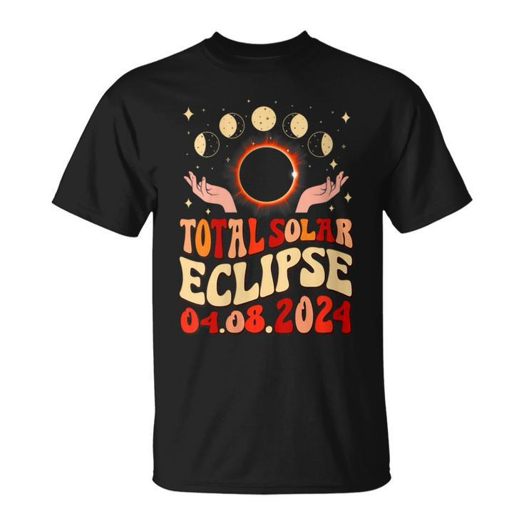 Vintage Total Solar Eclipse 2024 Usa April 8 2024 For Women T-Shirt