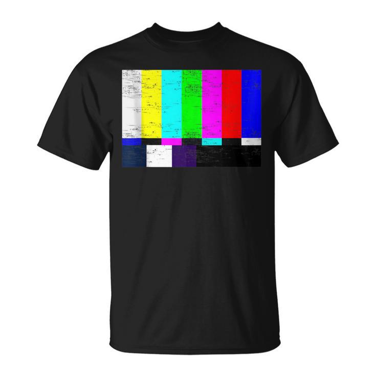 Vintage Tv Test Pattern Color Bars Graphic Presents T-Shirt