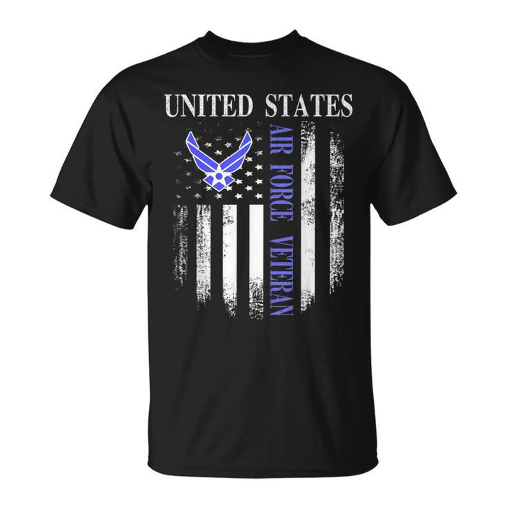 Vintage United States Air Force Veteran With American Flag T-Shirt