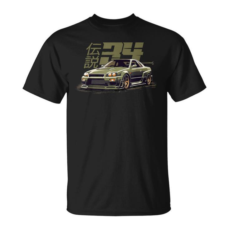 Vintage Urban Green Legendary Skyline R34 Jdm T-Shirt