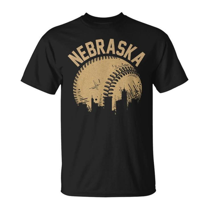 Vintage Usa State Fan Player Coach Nebraska Baseball T-Shirt