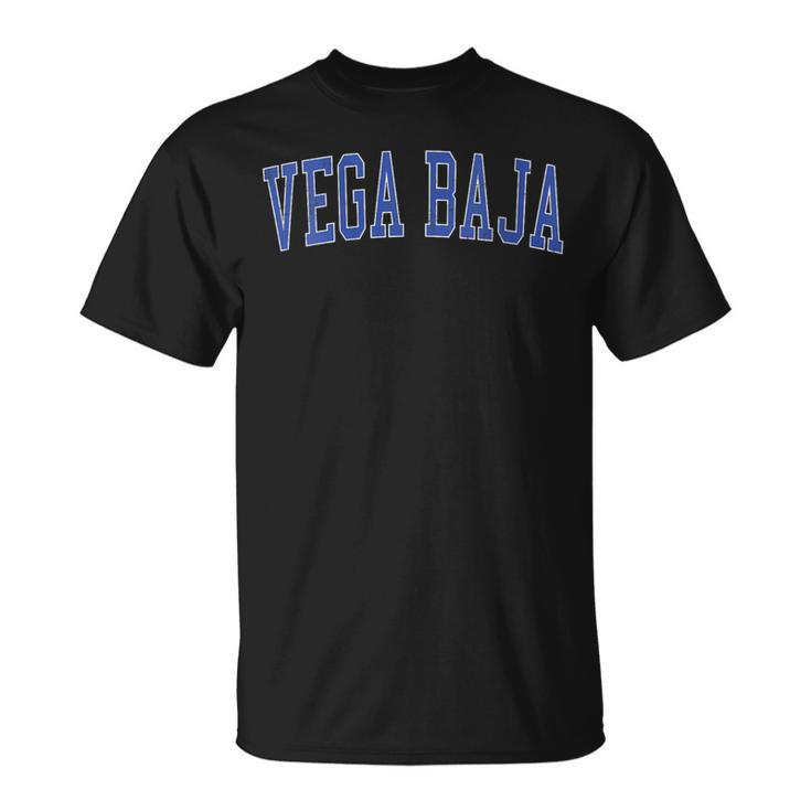 Vintage Vega Baja Pr Distressed Blue Varsity Style T-Shirt