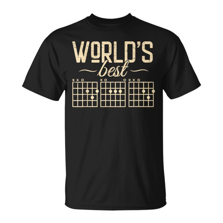Vintage World's Best Guitar Dad Ever Chords Fathers Day T-Shirt