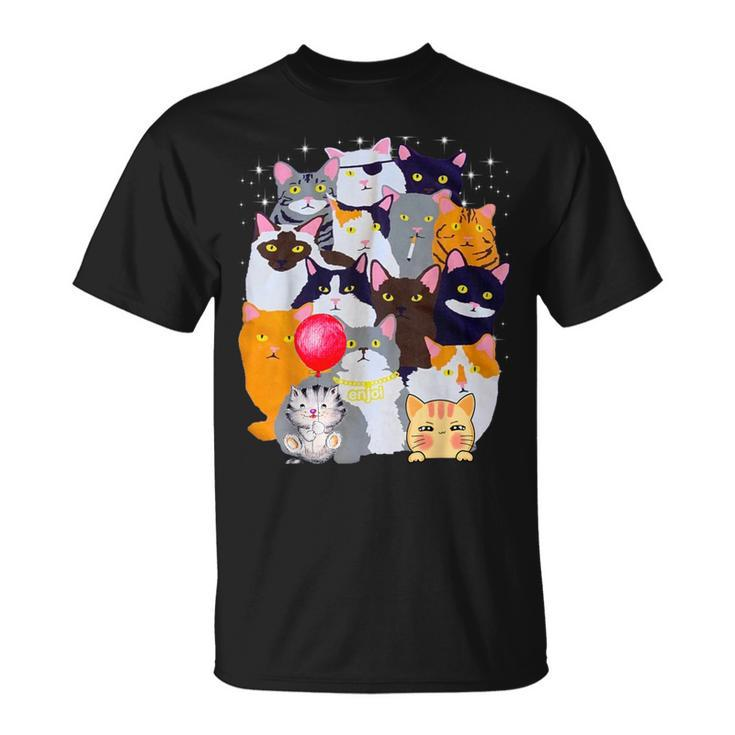 Vintage Y2k Enjoi Cat Gang Cool Cat Mom Cat Dad Kitten Lover T-Shirt