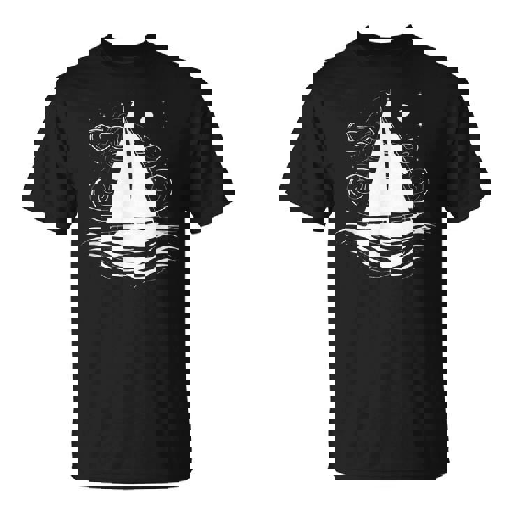 Voile Bateau Dessin Bateau Sport Nautique T-Shirt
