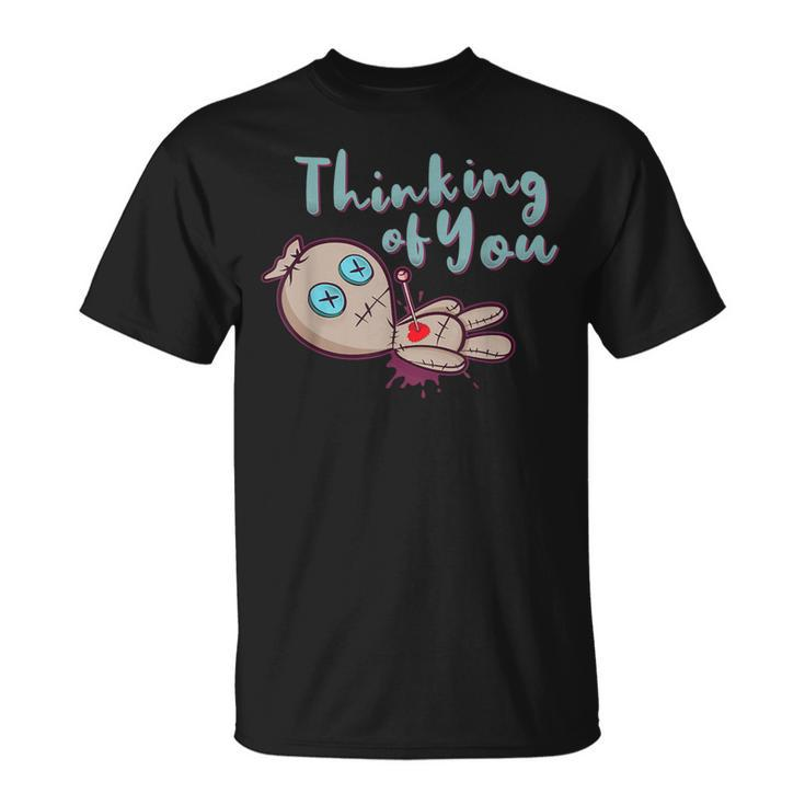 Voodoo Doll Couple Thinking Of You Anti Valentines Day T-Shirt