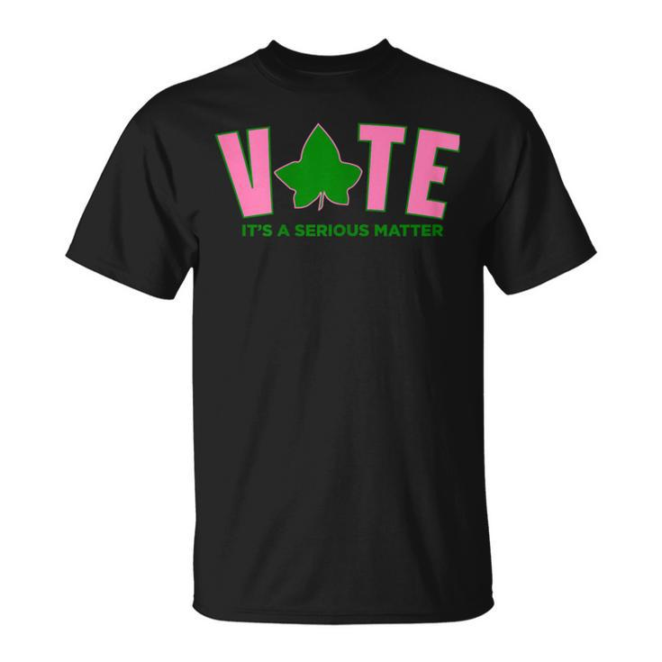 Vote Its A Serious Matter Pink And Green T-Shirt