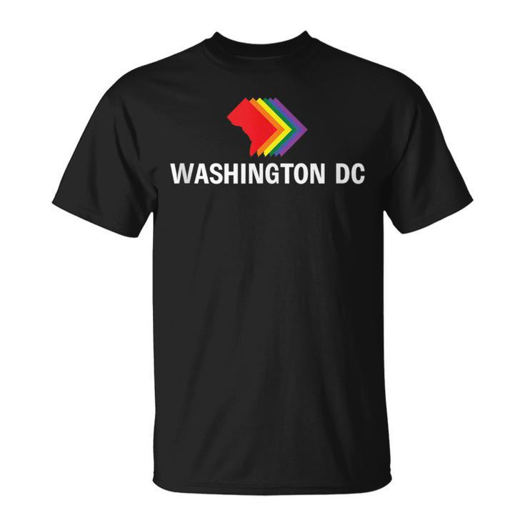 Washington Dc Map Gay Pride Rainbow T-Shirt