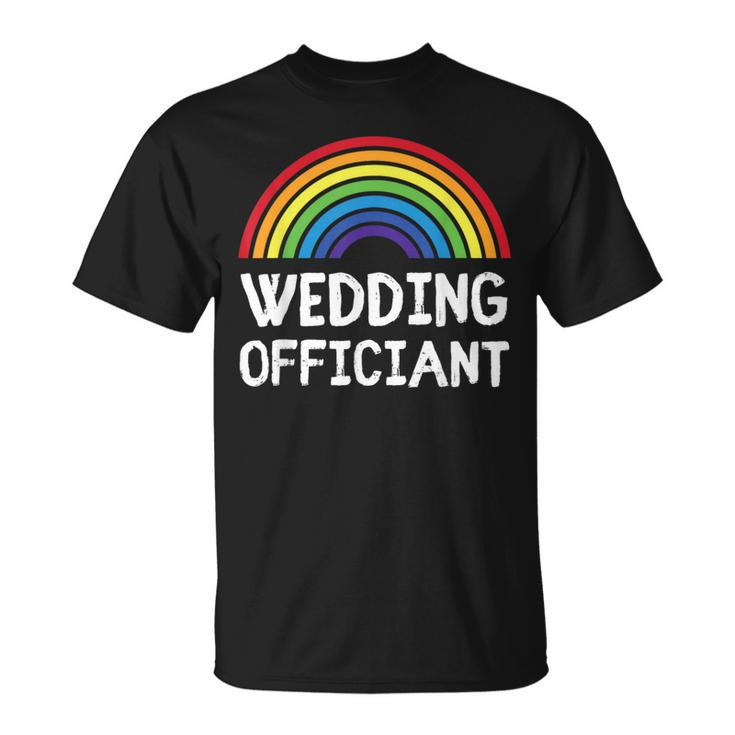 Wedding Officiant Lgbt Lesbian Gay Wedding Marriage Ceremony T-Shirt