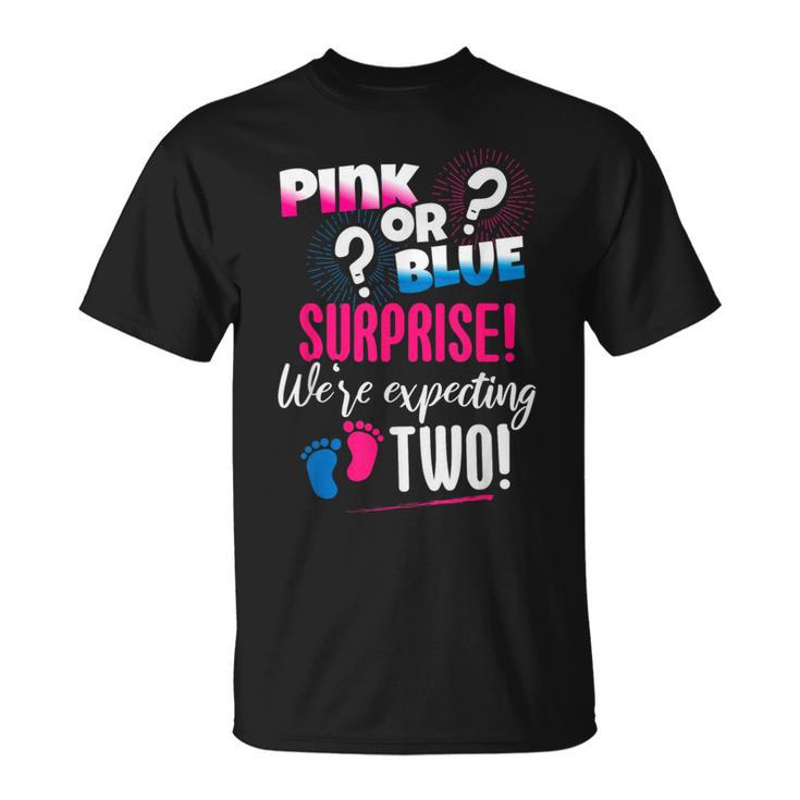 We're Expecting Two Gender Reveal Outfit Announce Twins T-Shirt