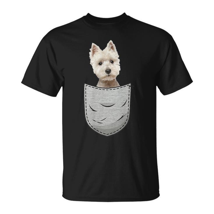 Westie Highland Terrier Pocket For Dog Owner T-Shirt