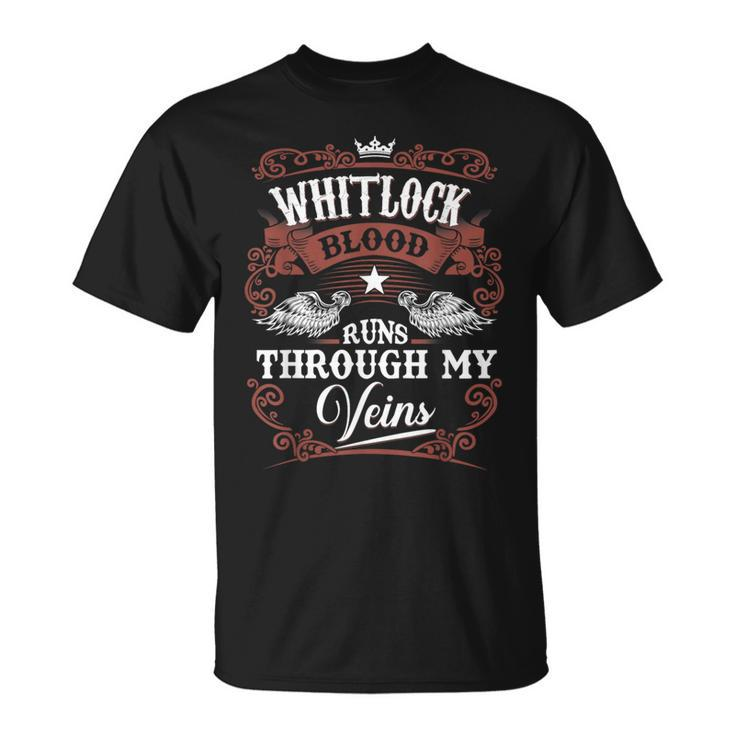 Whitlock Blood Runs Through My Veins Vintage Family Name T-Shirt