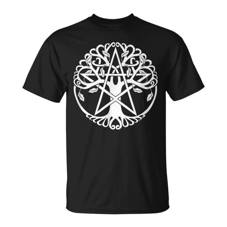 Wiccan Nature Witch Tree Pentacle T-Shirt