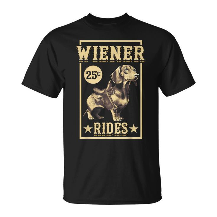 Wiener Rides Dachshund Lover Doxie Weiner Weenie Dog Owner T-Shirt