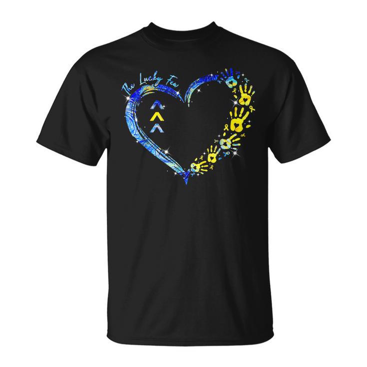 World Down Syndrome Awareness Day Lucky Few T21 Heart T-Shirt