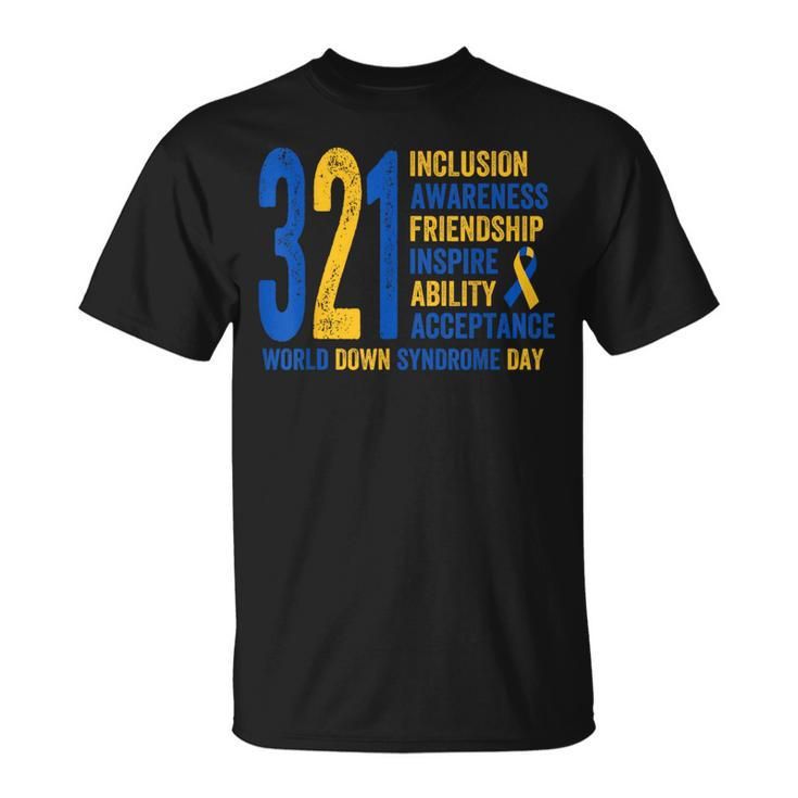 World Down Syndrome Day 321 Inspire And Awareness Ribbon T-Shirt