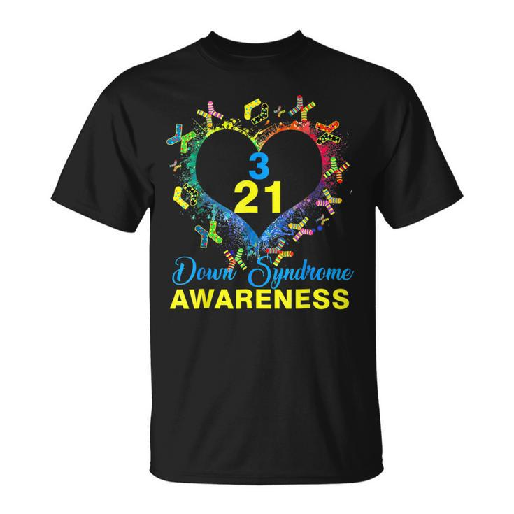 World Down Syndrome Day Awareness Socks Heart 21 March T-Shirt