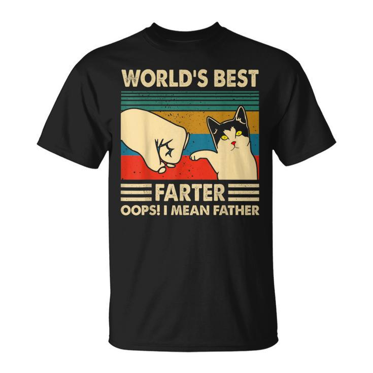 Worlds Best Farter I Mean Father Fathers Day Cat Dad T-Shirt