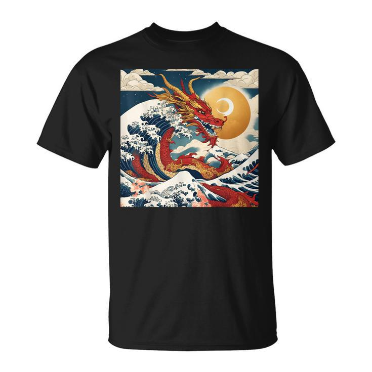 The Year Of The Dragon 2024 Great Wave Chinese New Year T-Shirt
