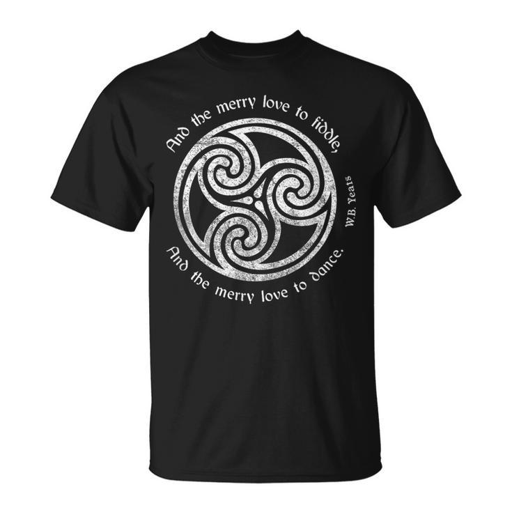 Yeats Poet Irish Poem Celtic Knot Spiral T-Shirt